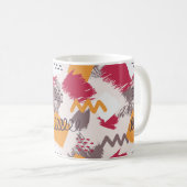 Farbige Abstrakte Formen, Linien und Punkte Kaffeetasse (VorderseiteRechts)