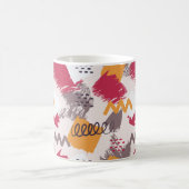 Farbige Abstrakte Formen, Linien und Punkte Kaffeetasse (Mittel)