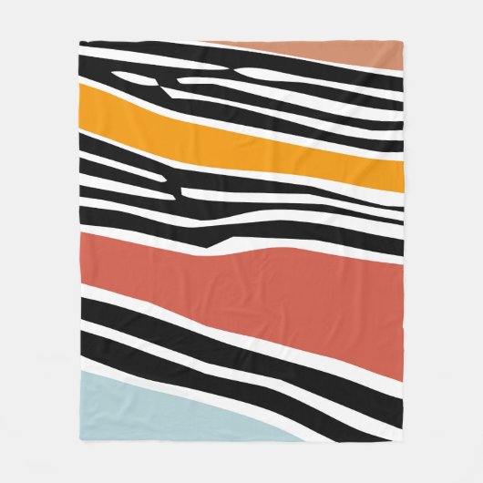 Farbige abstrakte Formen mit Zebradruckdesign Fleecedecke (Vorderseite)