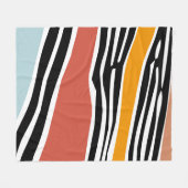 Farbige abstrakte Formen mit Zebradruckdesign Fleecedecke (Vorderseite (Horizontal))