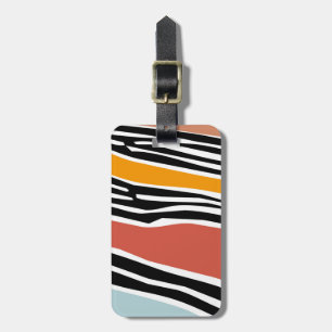 Farbige abstrakte Formen mit Zebradruckdesign Gepäckanhänger