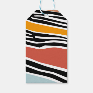 Farbige abstrakte Formen mit Zebradruckdesign Geschenkanhänger