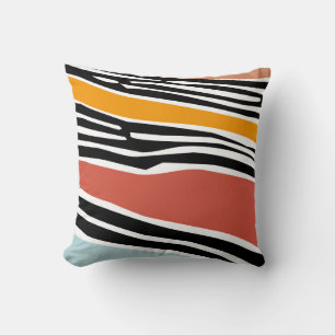 Farbige abstrakte Formen mit Zebradruckdesign Kissen