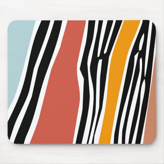 Farbige abstrakte Formen mit Zebradruckdesign Mousepad (Vorne)