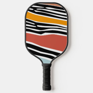 Farbige abstrakte Formen mit Zebradruckdesign Pickleball Schläger
