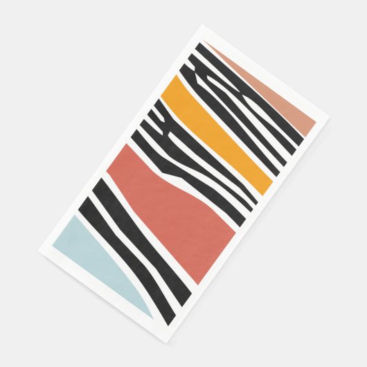 Farbige abstrakte Formen mit Zebradruckdesign Serviette (Ecke)