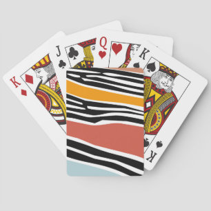 Farbige abstrakte Formen mit Zebradruckdesign Spielkarten