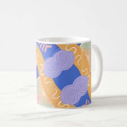 Farbige Abstrakte Formen Tasse - kühl und modern (VorderseiteRechts)