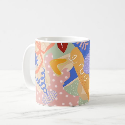 Farbige Abstrakte Formen Tasse - kühl und modern (Vorderseite Links)