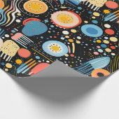 Farbige abstrakte Formen und Punkte nahtlos Geschenkpapier (Ecke)