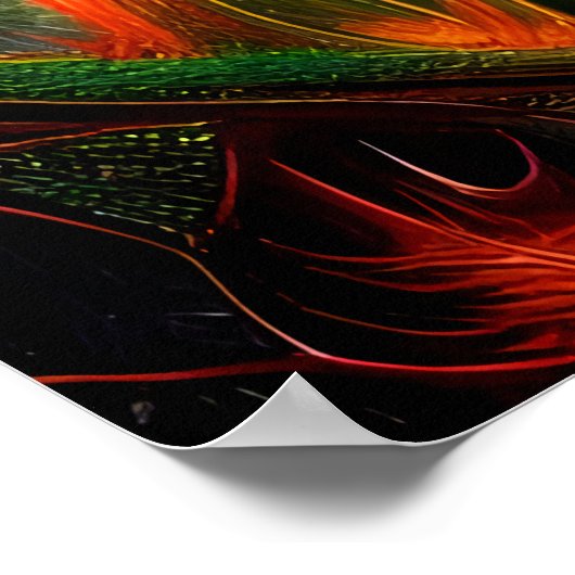 Farbige abstrakte Fraktal Kunst | AI Art Poster (Ecke)