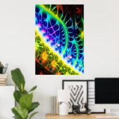 Farbige abstrakte Fraktal Kunst | AI Art Poster (Heimbüro)