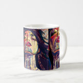 Farbige Abstrakte Frau Kaffeetasse (VorderseiteRechts)