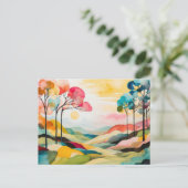 Farbige Abstrakte Frühlingsfarbe Postkarte (Stehend Vorderseite)