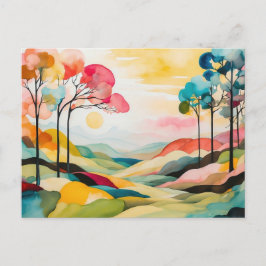 Farbige Abstrakte Frühlingsfarbe Postkarte