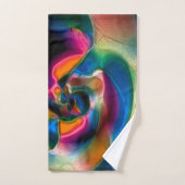 Farbige, abstrakte, gedrehte Linien in heller Skul Badhandtuch Set (Handtuch)