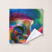 Farbige, abstrakte, gedrehte Linien in heller Skul Badhandtuch Set (Waschlappen)