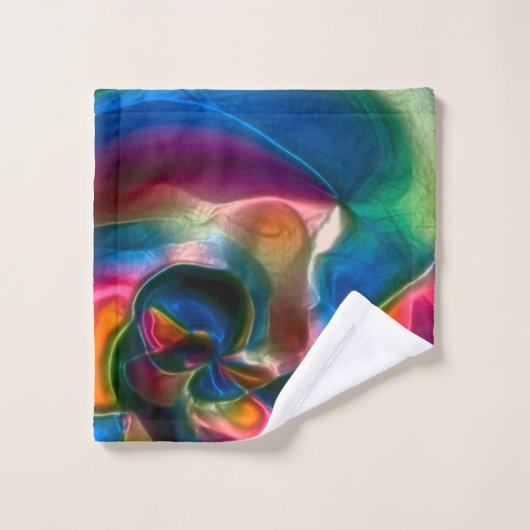 Farbige, abstrakte, gedrehte Linien in heller Skul Badhandtuch Set (Waschlappen)