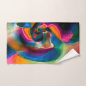 Farbige, abstrakte, gedrehte Linien in heller Skul Badhandtuch Set (Handtuch)