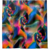 Farbige, abstrakte, gedrehte Linien in heller Skul Duschvorhang (Vorderseite)