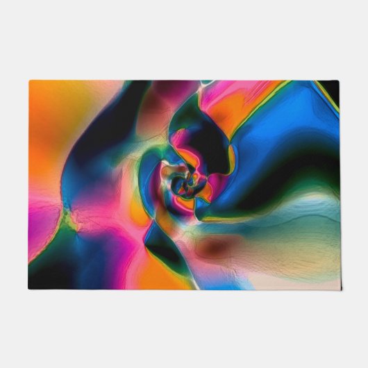 Farbige, abstrakte, gedrehte Linien in heller Skul Fußmatte (Vorderseite)