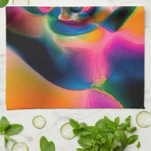 Farbige, abstrakte, gedrehte Linien in heller Skul Geschirrtuch (Gefaltet)