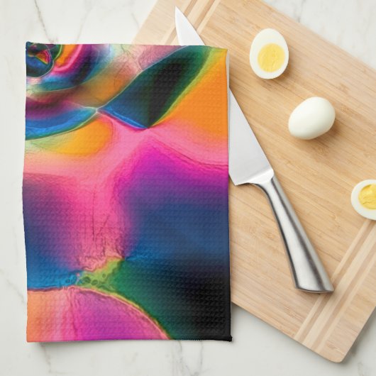 Farbige, abstrakte, gedrehte Linien in heller Skul Geschirrtuch (Viertel Falte)