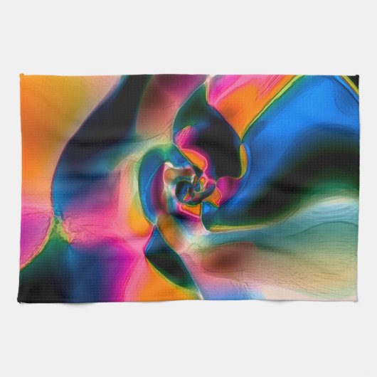 Farbige, abstrakte, gedrehte Linien in heller Skul Geschirrtuch (Horizontal)