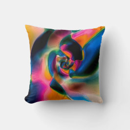 Farbige, abstrakte, gedrehte Linien in heller Skul Kissen