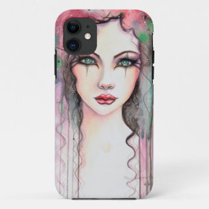 Farbige abstrakte gemalte Mädchen-Wasserfarbe iPhone 11 Hülle
