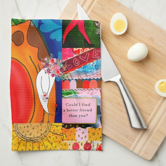 Farbige Abstrakte gemischte Katze Geschirrtuch (Viertel Falte)