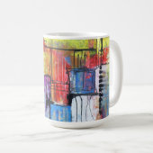 Farbige abstrakte Geometrie Kaffeetasse (VorderseiteRechts)