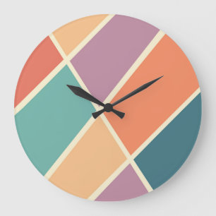 Farbige abstrakte geometrische Formen Design Große Wanduhr