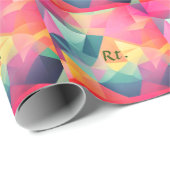 Farbige abstrakte geometrische Formen fügen Buchst Geschenkpapier (Rolleneckpunkt)