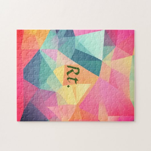 Farbige abstrakte geometrische Formen fügen Buchst Puzzle (Horizontal)