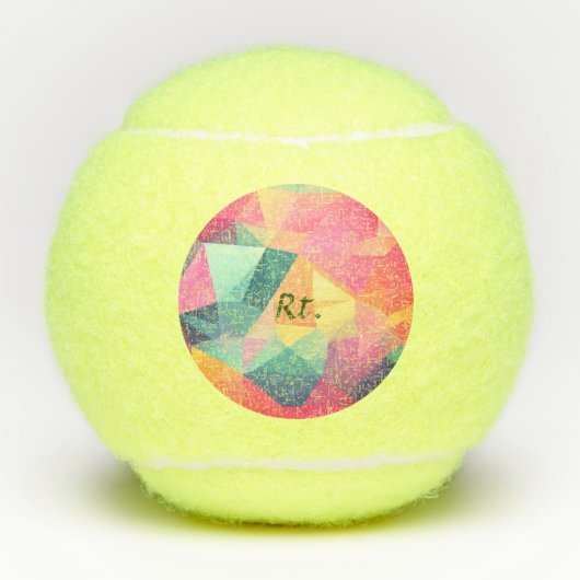 Farbige abstrakte geometrische Formen fügen Buchst Tennisbälle (Vorderseite)