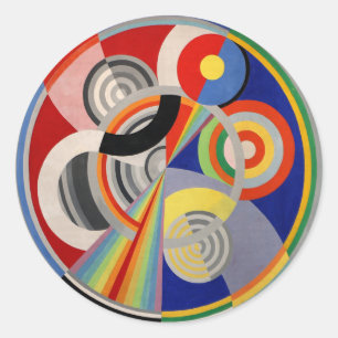 farbige abstrakte geometrische Kreise der 30er Jah Runder Aufkleber