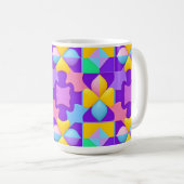 Farbige Abstrakte geometrische Muster Kaffeetasse (VorderseiteRechts)