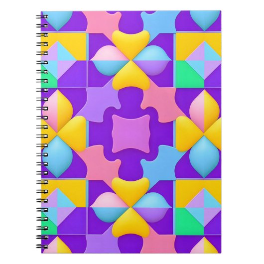 Farbige Abstrakte geometrische Muster Notizblock (Vorderseite)