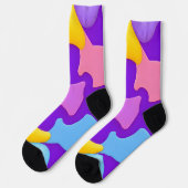 Farbige Abstrakte geometrische Muster Socken (Linkes Detail)