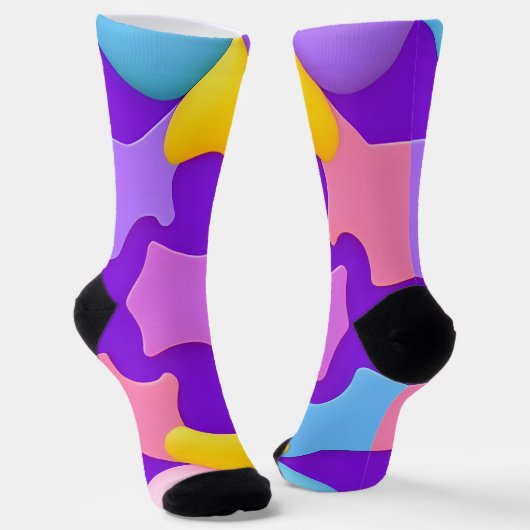 Farbige Abstrakte geometrische Muster Socken (Gewinkelt)