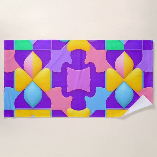Farbige Abstrakte geometrische Muster Strandtuch (Vorderseite)