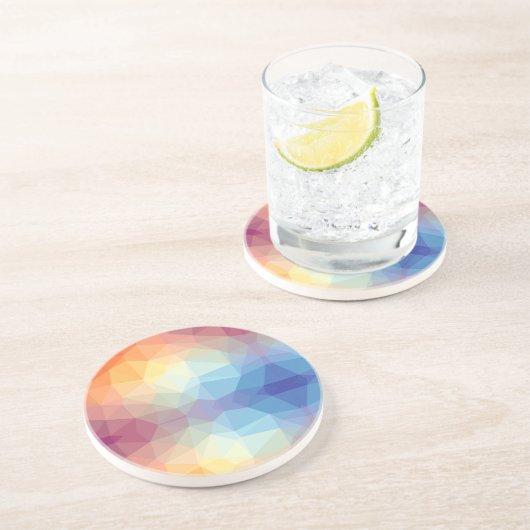 Farbige abstrakte geometrische Regenbogen Getränkeuntersetzer (Seite)
