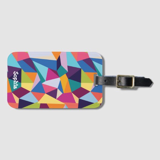 Farbige Abstrakte Gepäckmarke mit Name Gepäckanhänger (Vorderseite (Horizontal))