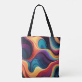 Farbige Abstrakte, glänzende Linien Tasche (Rückseite)