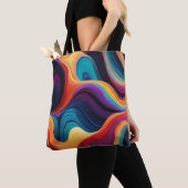 Farbige Abstrakte, glänzende Linien Tasche (Von Nahem)