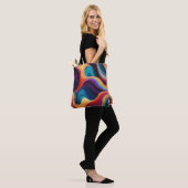 Farbige Abstrakte, glänzende Linien Tasche (Am Model)