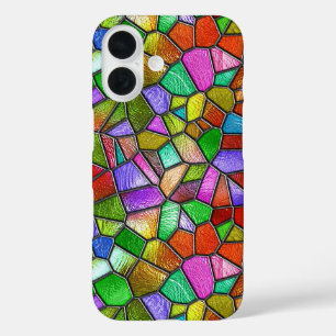 Farbige abstrakte Glasmalerei iPhone 16 Hülle