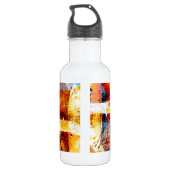Farbige abstrakte Graffiti Edelstahlflasche (Rückseite)