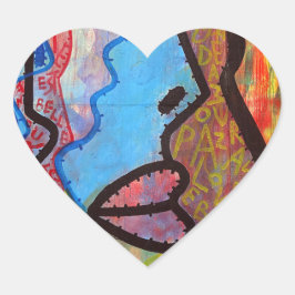 Farbige Abstrakte Graffiti Herz-Aufkleber